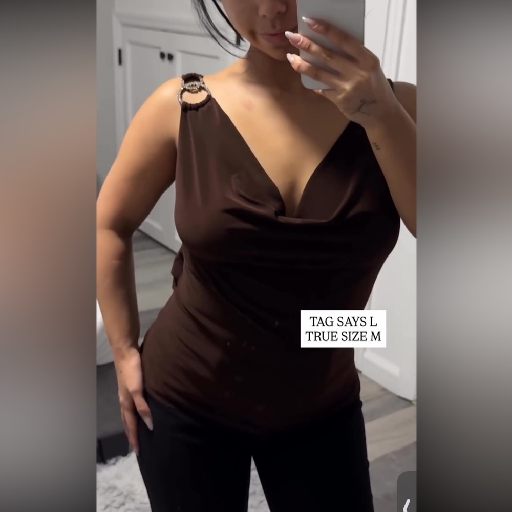 Elegant Brown Women's Top